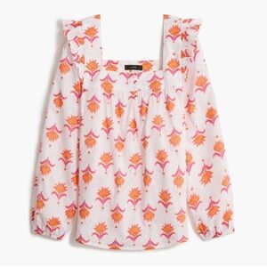 NWOT - J. Crew Factory Women's Square Neck Ruffle Top